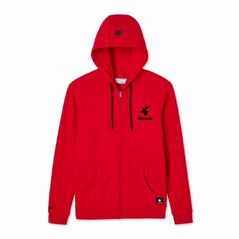 Gender Free Red Zip-Up Hoodie Sweater size:2XL